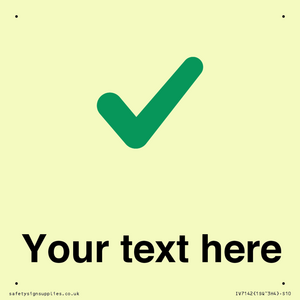 Custom plain background, green tick sign